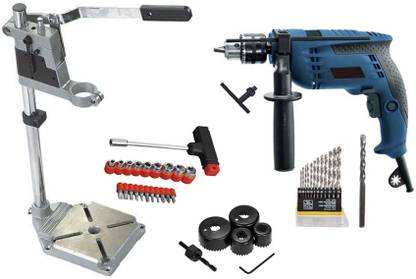 ISC Premium Quality Combo 13RE Drill Machine + Drill Stand With Attachments Power & Hand Tool Kit