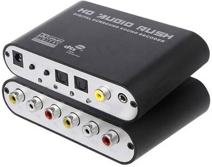 mytechvision Converter Optical SPDIF 3.5 AUX Coaxial Digital to Analog 6 RCA HD Audio 5.1 Decoder AC3 DTS Dolby Surround Sound Amplifier Media Streaming Device