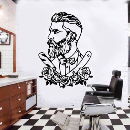 fuzzy 80 cm Barber Shop Self Adhesive Sticker