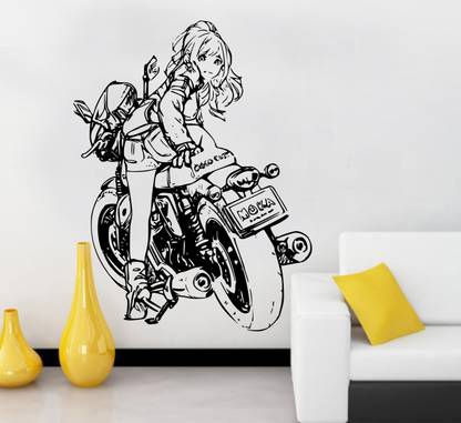 fuzzy 80 cm Girls Bike Racer Self Adhesive Sticker