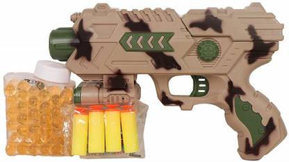 KHILONA 2 in 1 Toy Shoot Gun with Water Crystal Bombs and Soft Bullets (No Batteries Required!!) Guns & Darts