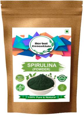 Herbal Essentials Organic Spirulina Powder with Vitamin E , B3 , Zinc , Iron , Protein - Superfood