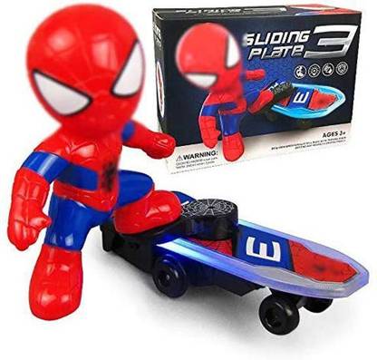 SafalCollection Spider-Man Electric Stunt Scooter Skateboard with Light Music Children's Funny Toy Sliding Plate, Can be an attractive & Excellent gift
