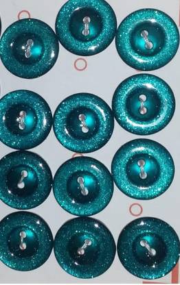 Aapal Collection Dark Green Color Flat Button (Pack of 12 Pcs) Polyester Buttons