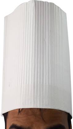 dhruvaya Disposable PAPER CHEF CAP WITH STICKER ON IT Chef Hat