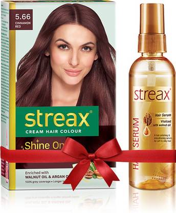 Streax Walnut Hair Serum 100Ml + Regular Cinnamon Red 5.66 Hair colour