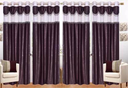 Flipkart SmartBuy 153 cm (5 ft) Polyester Semi Transparent Window Curtain (Pack Of 4)