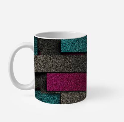 Rainbow Lovely Colourful Bricks Design Printed on A Coffee Porcelain, Ceramic Coffee Mug