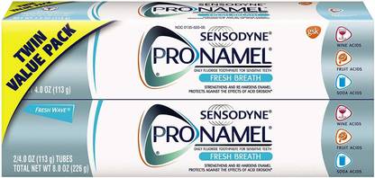 SENSODYNE ProNamel Fresh Breath Toothpaste (4 Oz Each Tube)- Pack of 2 Toothpaste
