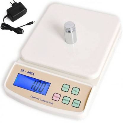 Zeom New digital electronic SF 400 A 10 kg with Adapter Weighing Scale (White) Weighing Scale