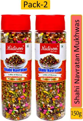 Midiron Shahi Navratan Mukhwas, 150 Gm Shahi Mukhwas with Mint Flavor (Pack 2) Mint Mouth Freshener