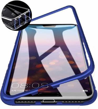 KHR Back Cover for POCO X2 Magnetic Metal Frame Tempered Glass with Built-in Magnets Bumper Hard