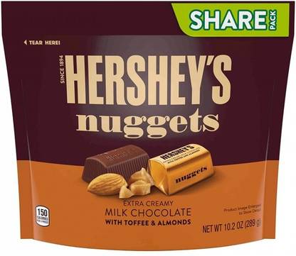 HERSHEY'S NUGGETS Extra Creamy Milk Chocolate with Toffee and Almonds Candy, Truffles