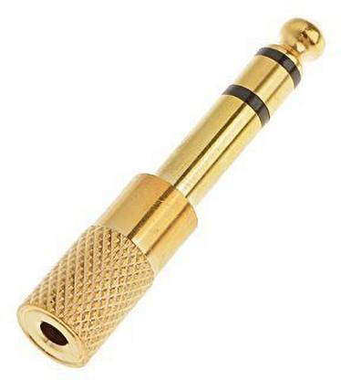 HI-PLASST Stereo Audio Cable 0 m 6.35mm Male To 3.5mm Female Audio Adapter 0.05 m Headphone Adapter (Compatible with Guitar Headphones & ETC, Gold, One Cable)
