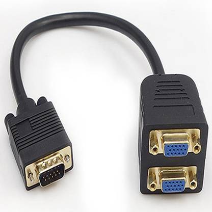 Tobo VGA Cable 0.3 m VGA Splitter Cable Male to Female VGA to Dual 2 Converter Adapter VGA Splitter Y Video Cable for Computer Monitor.