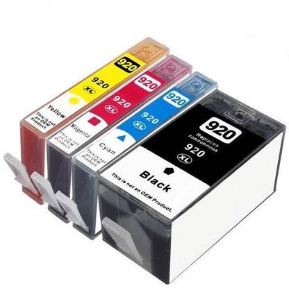 globe 920 XL Ink Cartridge Combo Value Pack Compatible For HP 920 XL Ink Cartridges For Use In For use In OfficeJet 6500 - E709c ,6500A, E710n, 6500A, 7000, E809a, 7500A, E910a Printers - High Yield Cartridges Black + Tri Color Combo Pack Ink Cartridge