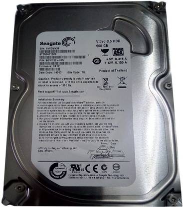 Seagate Video 500 GB Desktop White, Silver SATA Internal Hard Disk Drive (HDD) (ST3500312CV)