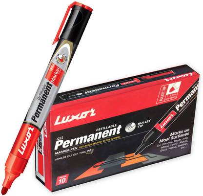 LUXOR Refillable Red Permanent Marker