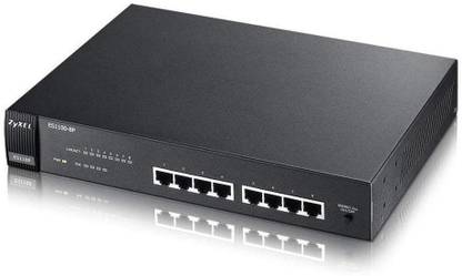 Zyxel 8-Port Fast Ethernet Unmanaged Power Over Ethernet Switch [4-Ports with PoE] [ES1100-8P] 8 Ports 1000 Mbps Network Switch