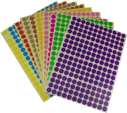 AUMNI CRAFTS Removable Color Coding Paper Sticker Dots 10mm (1 CM) (1900 Stickers, 10 Colors Mixed) Removable Paper Label