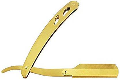 Osking Shaving Razor, Folding Straight Razor with Matte Stainless Steel Gold (MADE IN DUBAI) for professional use, Men