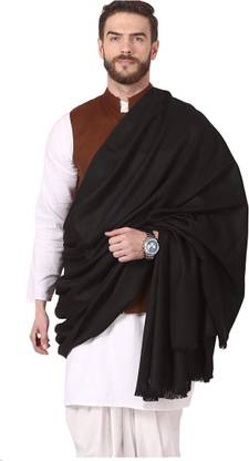 COTTON SILVER Wool Solid Women, Men Shawl