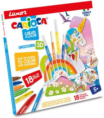 LUXOR Carioca Felt Tip Nib Sketch Pens  with Washable Ink