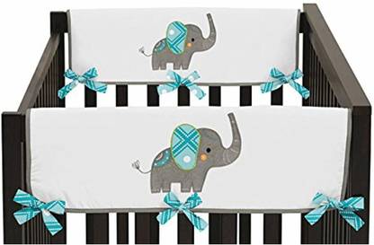 Sweet Jojo Designs Mod Elephant Teething Protector Cover Wrap Baby Crib Side Rail Guards