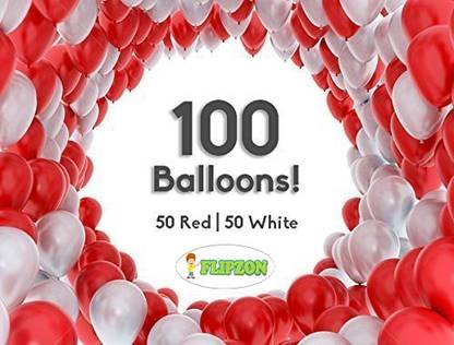 FLIPZON Solid RED&WHITEPO100 Balloon