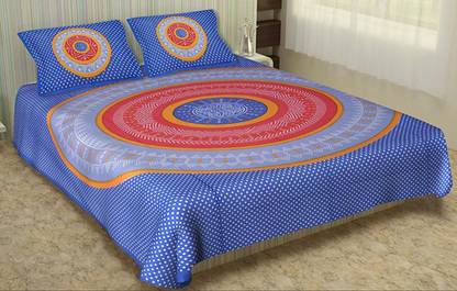 shree sd creation 170 TC Cotton Double Printed Flat Bedsheet