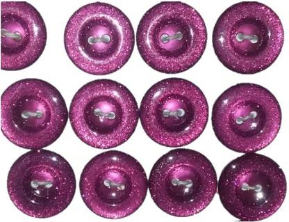 Aapal Collection Purple Color Button (Pack of 12 Pcs) Polyester Buttons