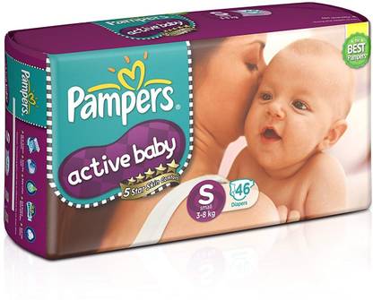 Pampers Active Baby Diapers, Small (46 Count) - S