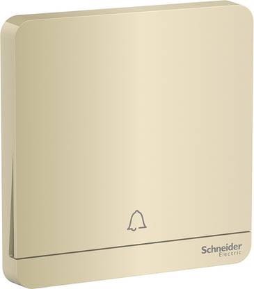 schneider AvatarOn, push button for doorbell, 10A, 250V, Wine Gold 10 A One Way Electrical Switch