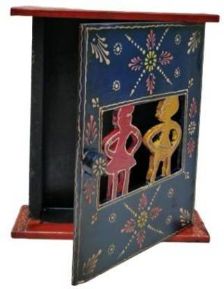 संचेती आर्ट Wall Hanging Key Holding Box लकड़ी की होल्डर