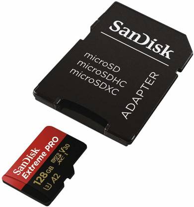SanDisk SDSQXCY-128G-GN-6MA Extreme PRO A2 128 GB MicroSDXC UHS Class 3 170 MB/s  Memory Card Compatible with Mobile, Tablet