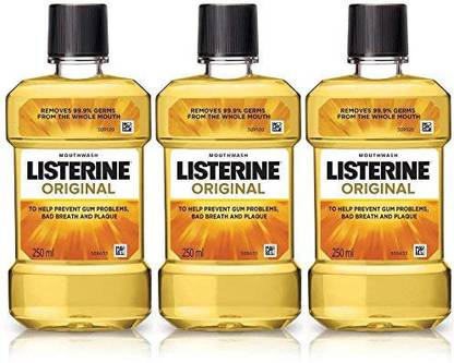 LISTERINE Original Mouthwash 250 ml Pack of 3 - Original