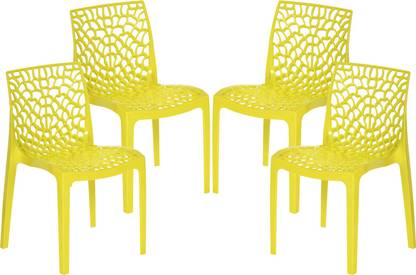 MIJHA Spider Web Plastic Chairs PP Material/Crystal Chairs/Web Chairs/Spider Chairs/Rattan Chairs Set of 4 Plastic Outdoor Chair