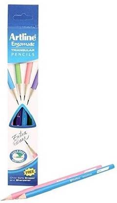 Artline Ergomate Triangular X-Tra HB Lead Pencil - Pack of 10 (Set of 10) Pencil