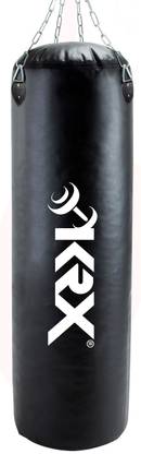 KRX Ultimate 3 Feet Filled Black Punching Bag PU Leather with Chain Hanging Bag