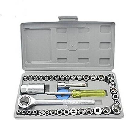Rexmon 40 in 1 Pcs Wrench Kit & Screwdriver and Socket Set Automobile Motorcycle Tool Box Set Socket Set