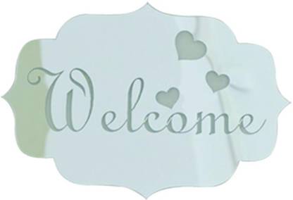 Nema 14 cm Mirror Style Vinyl Art Welcome Sticker - Silver Self Adhesive Sticker