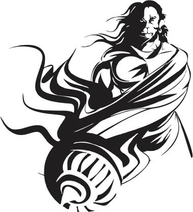 nirmal décor 58 cm Maruti (Hanuman Ji) Self Adhesive Sticker