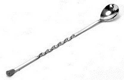 Dynore 11 inch Stainless Steel Bar spoon with black tip Stainless Steel 6 cm Stirrer