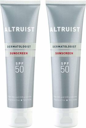 Altruist Sunscreen - SPF 50 Dermatologist Sunscreen SPF 50 High UVA Protection (2 x 100 ml)