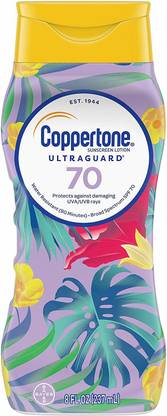 Coppertone Sunscreen - SPF 50 Ultraguard Sunscreen Lotion, SPF 70+, 8-Ounce Bottles (Pack of 1)