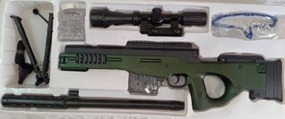 अक्स ट्रेडिंग Air Sniper Rifle Toy Gun With 8x Micro Mirror Telescope (Green)