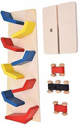 Ashmi Wooden Mini Slipper Car Speed Racing Toy-Zig-Zag Drop Game For Kids Strategy & War Board Game