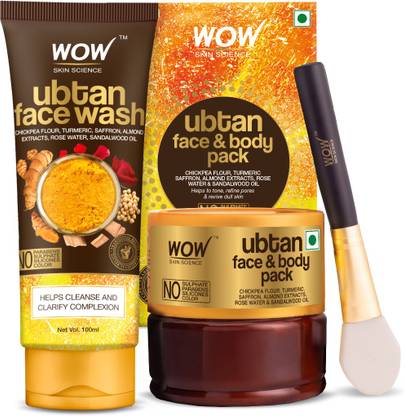WOW SKIN SCIENCE Complexion Care Kit -(Ubtan Face Wash tube +Ubtan Face & Body Pack) 300mL  (2 Items in the set) at Rs. 347