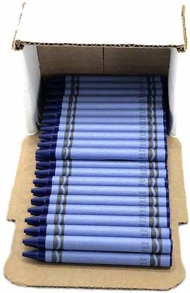 MinifigFans 50 Blue Crayons Bulk - Single Color Crayon Refill - Regular Size 5/16" x 3-5/8"