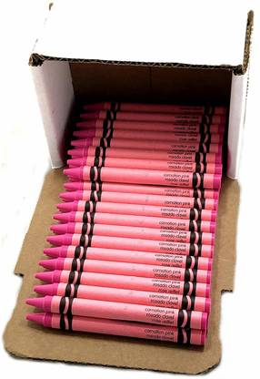 MinifigFans 50 Pink Crayons Bulk - Single Color Crayon Refill - Regular Size 5/16" x 3-5/8"